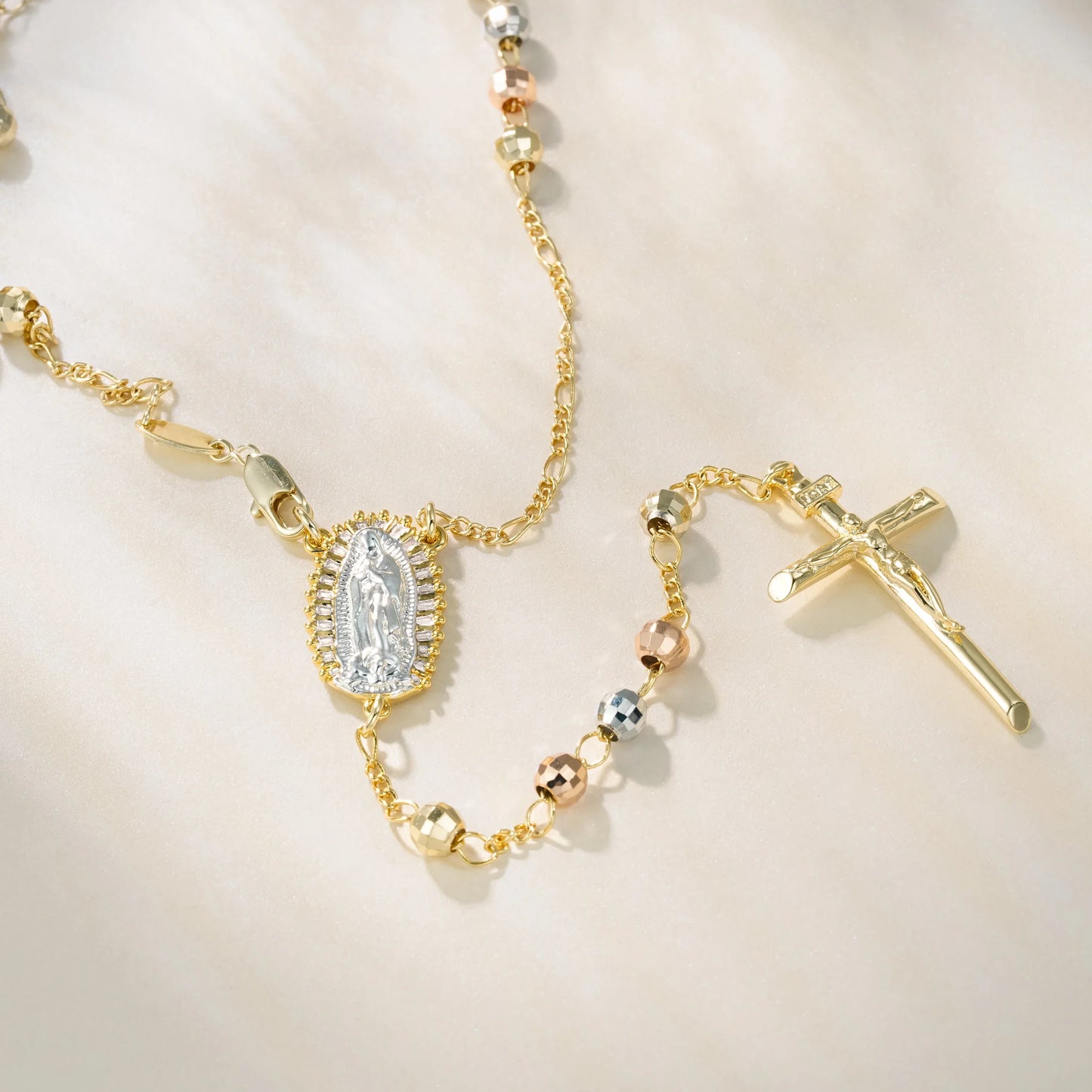 Elegant vintage style rose rosary beads