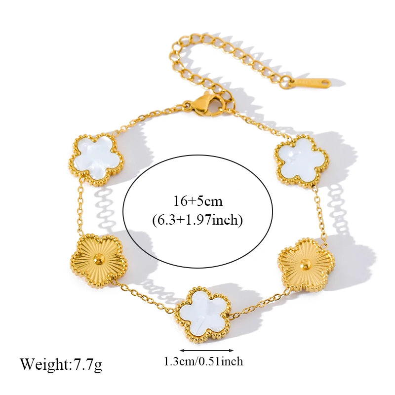 Stainless Steel White Plum Blossom Plant Leaf Flower Set