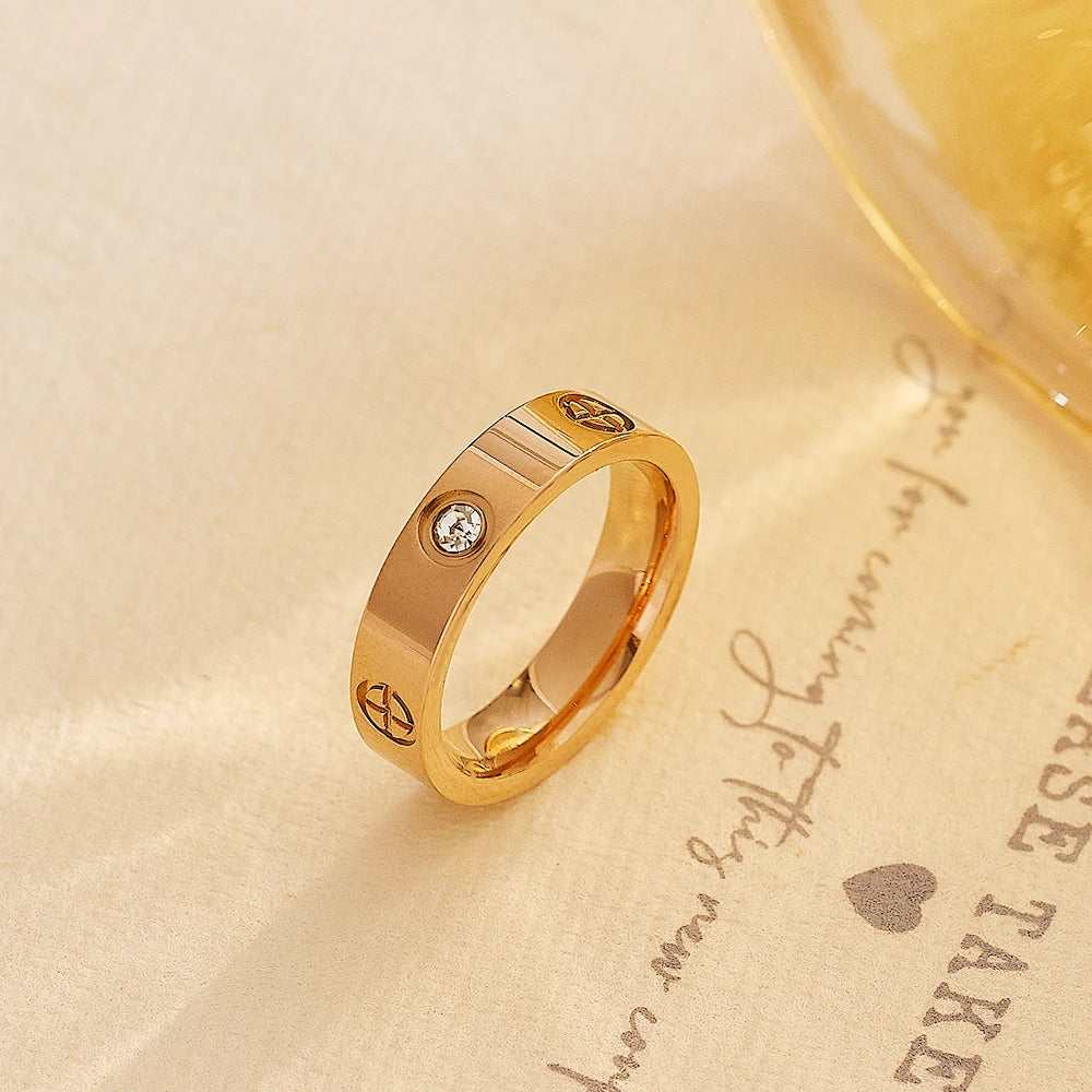 Classic Cross Stainless Steel Love Ring