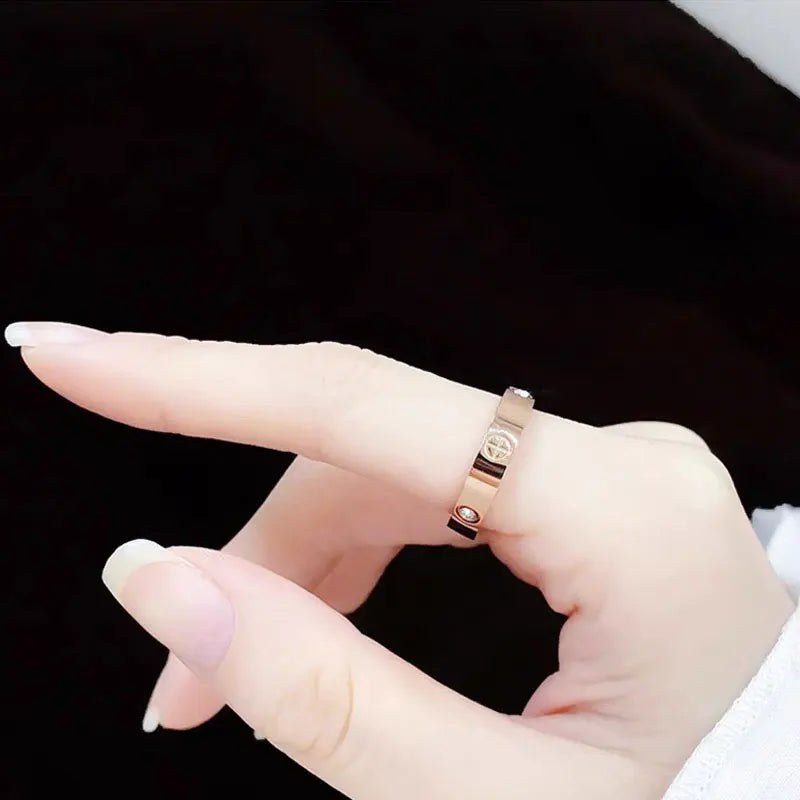 Classic Cross Stainless Steel Love Ring