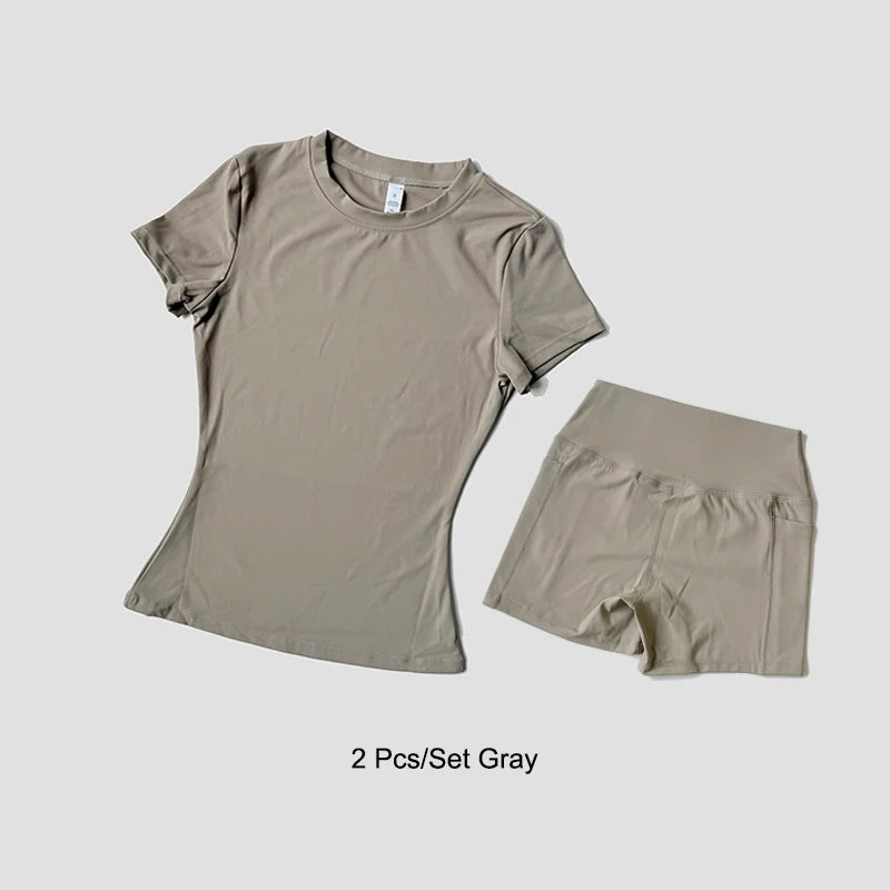 Hight Waist Shorts Suit