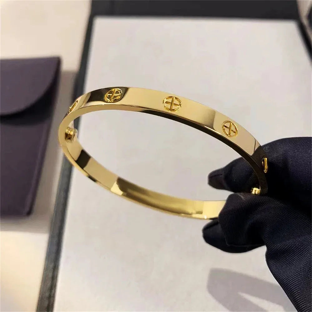 Gold Color Zircon And Cross Bracelet
