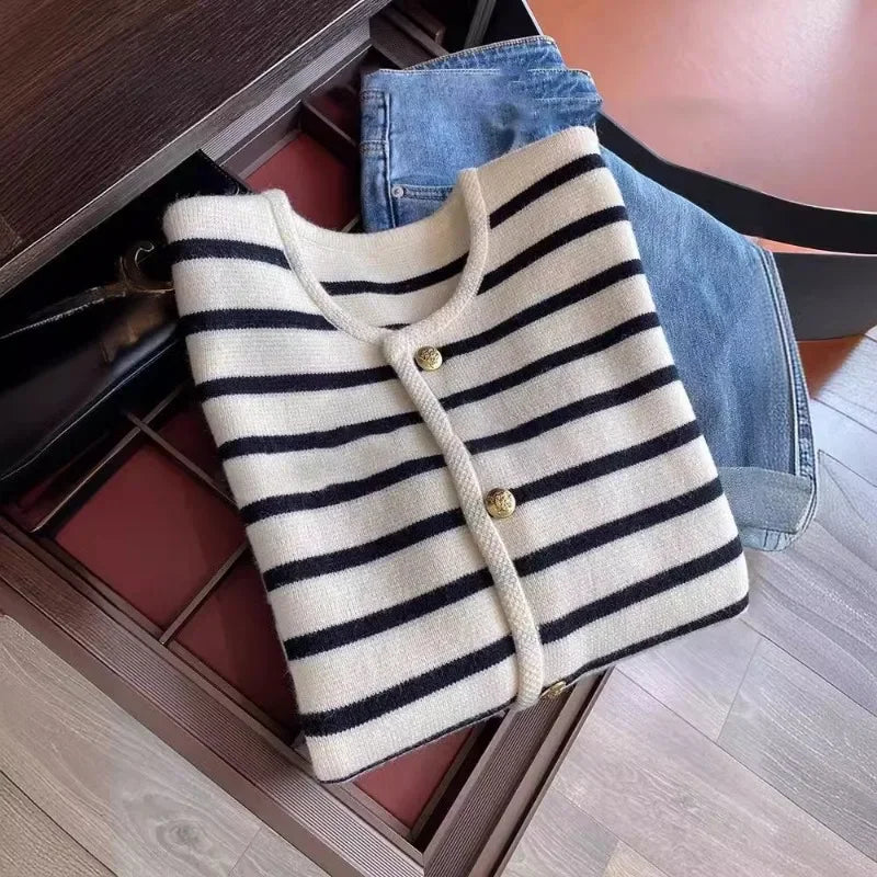 Stripe Knitted Cardigan