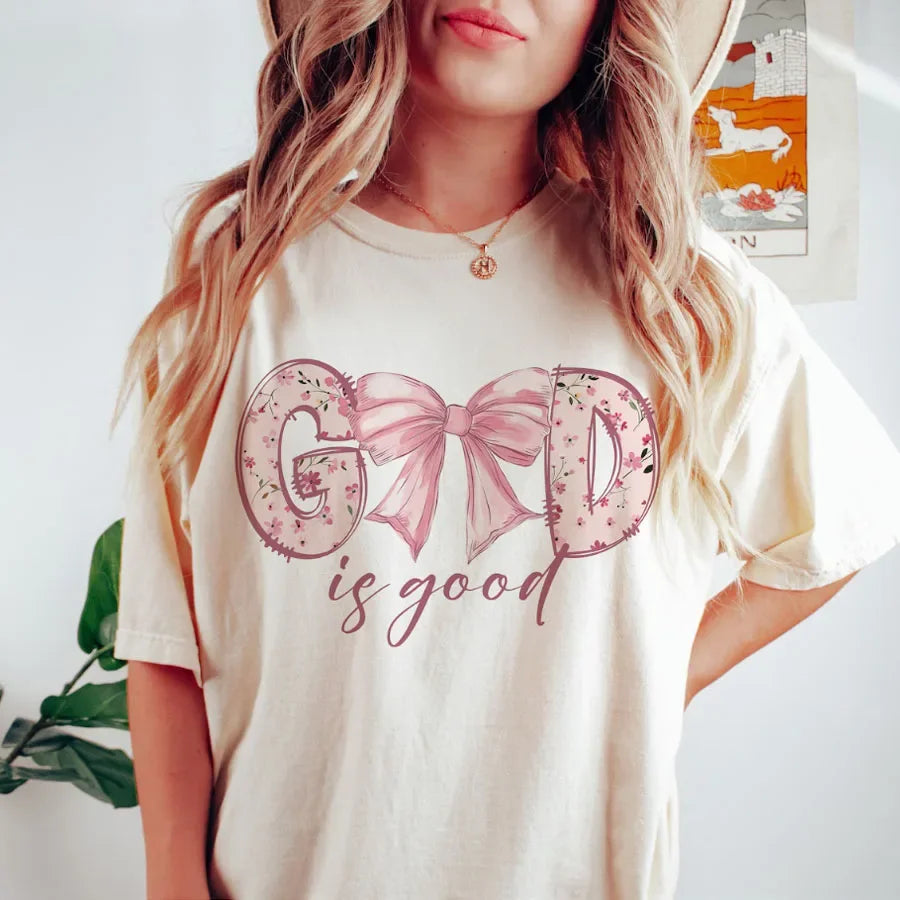 God Is Good Christian Jesus Bow T-shirt
