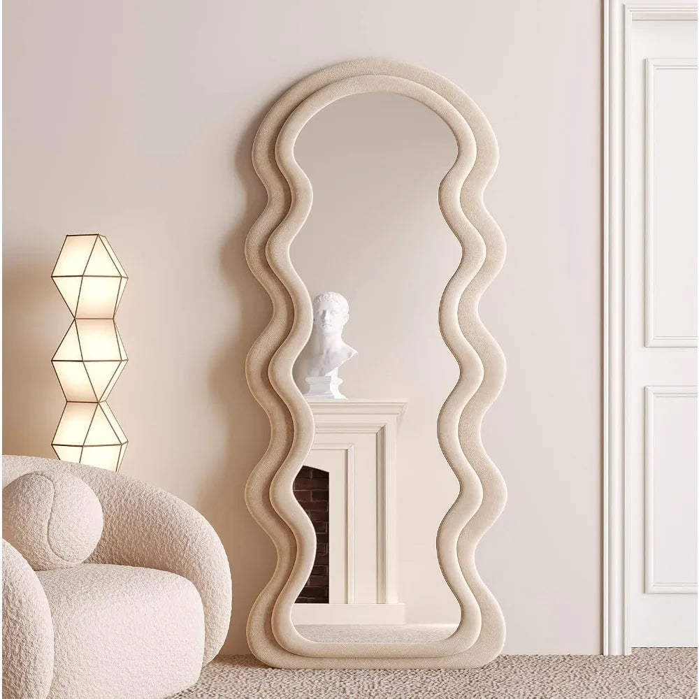 Full Length Mirror 63"x24", Irregular Wavy Mirror