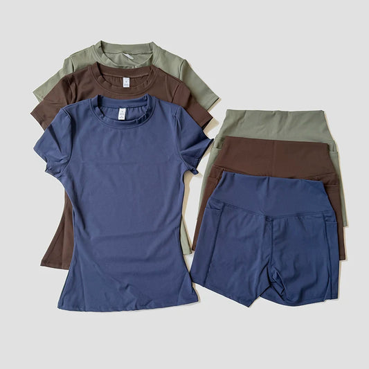 Hight Waist Shorts Suit