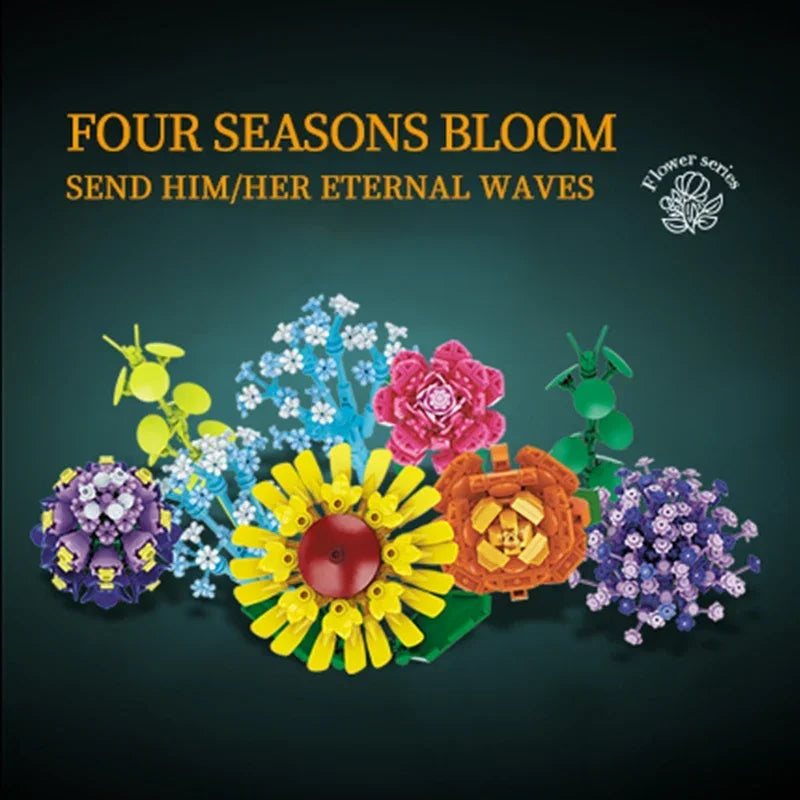 1853PCS Flower Bouquet Building Blocks