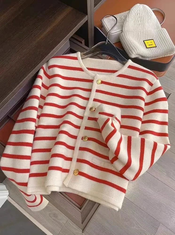 Stripe Knitted Cardigan