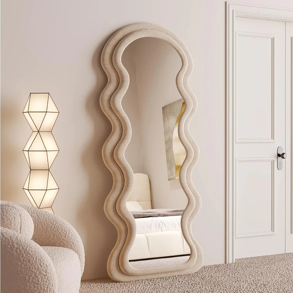Full Length Mirror 63"x24", Irregular Wavy Mirror
