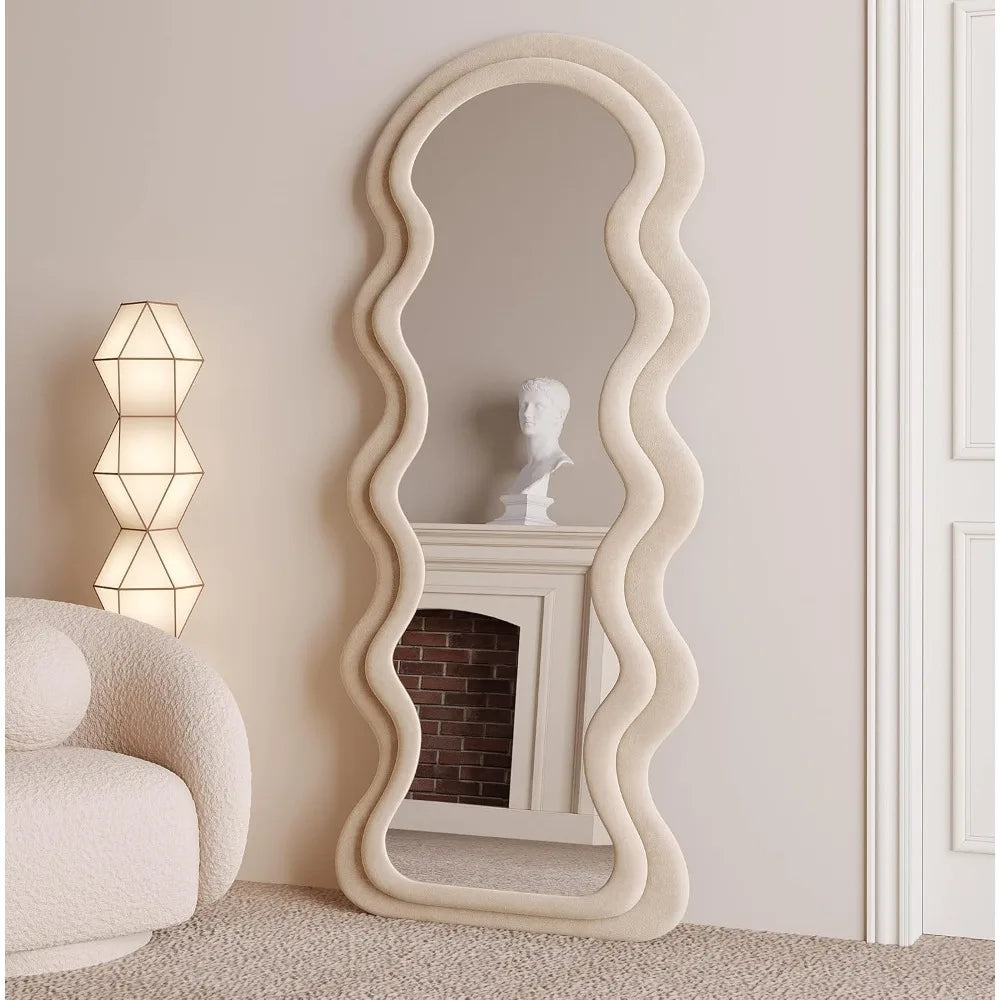 Full Length Mirror 63"x24", Irregular Wavy Mirror