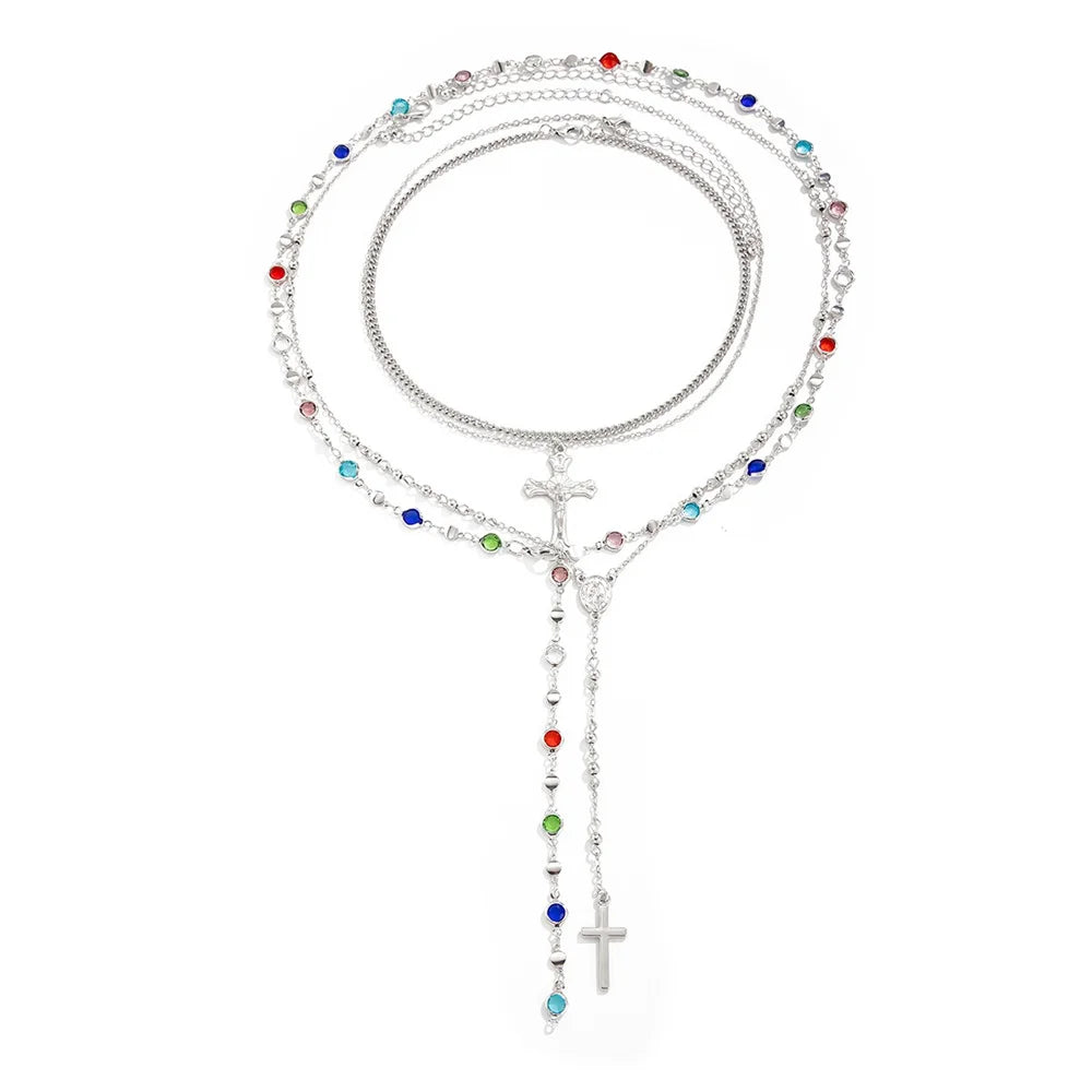 3Pcs Unique Cross Pendant Necklace Set