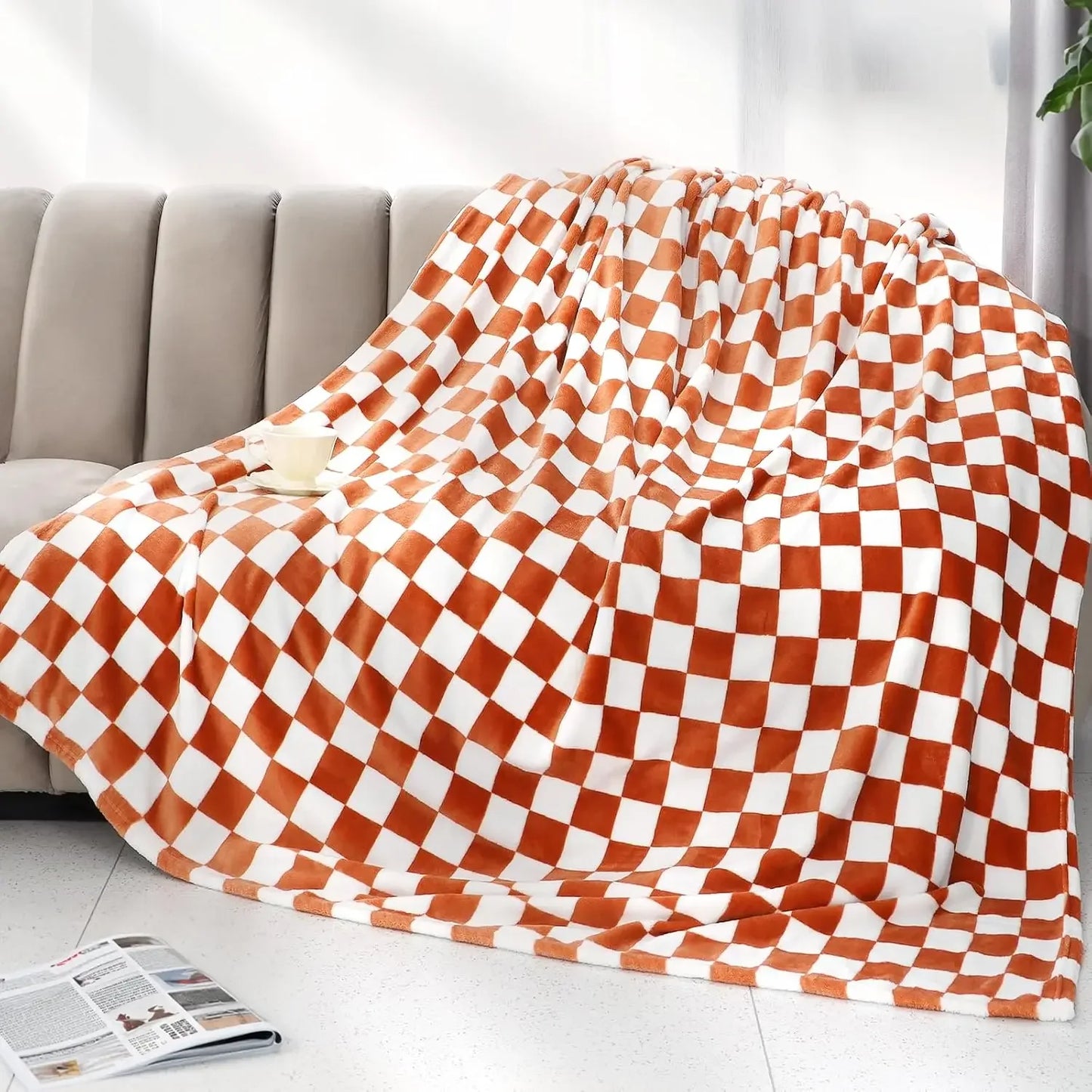 Fall Checker Throw Blanket