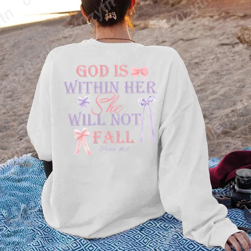 Bow & God Is Within Her Sweatshirt