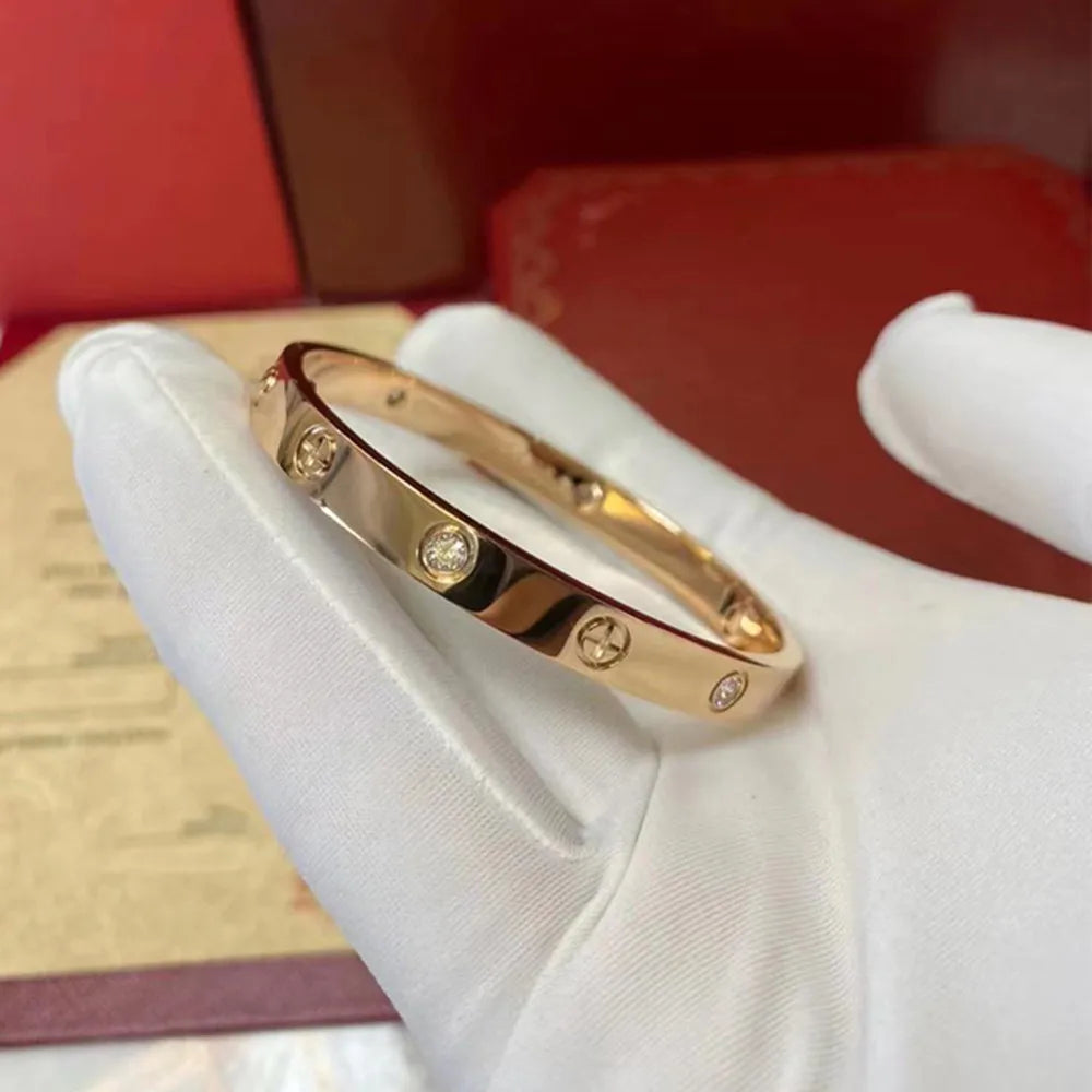 Gold Color Zircon And Cross Bracelet
