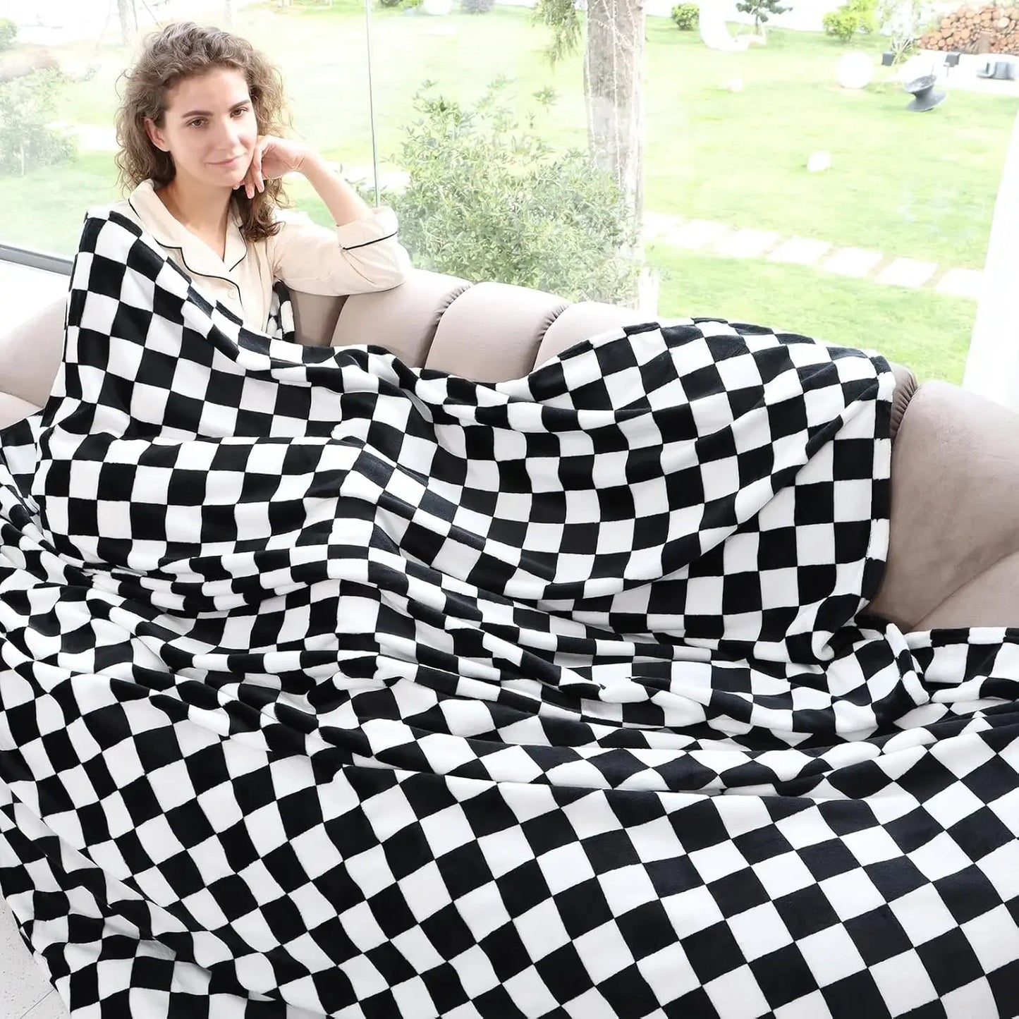Fall Checker Throw Blanket