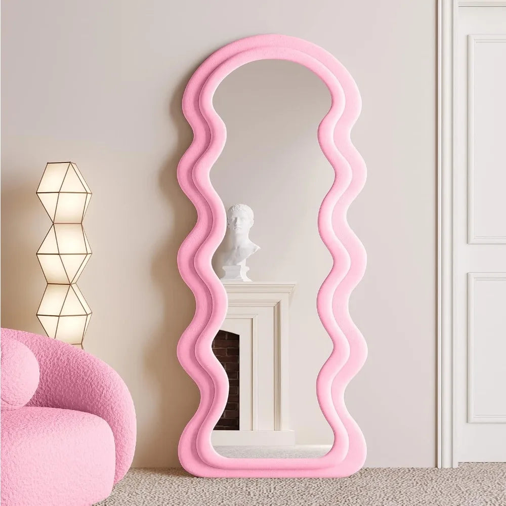 Full Length Mirror 63"x24", Irregular Wavy Mirror