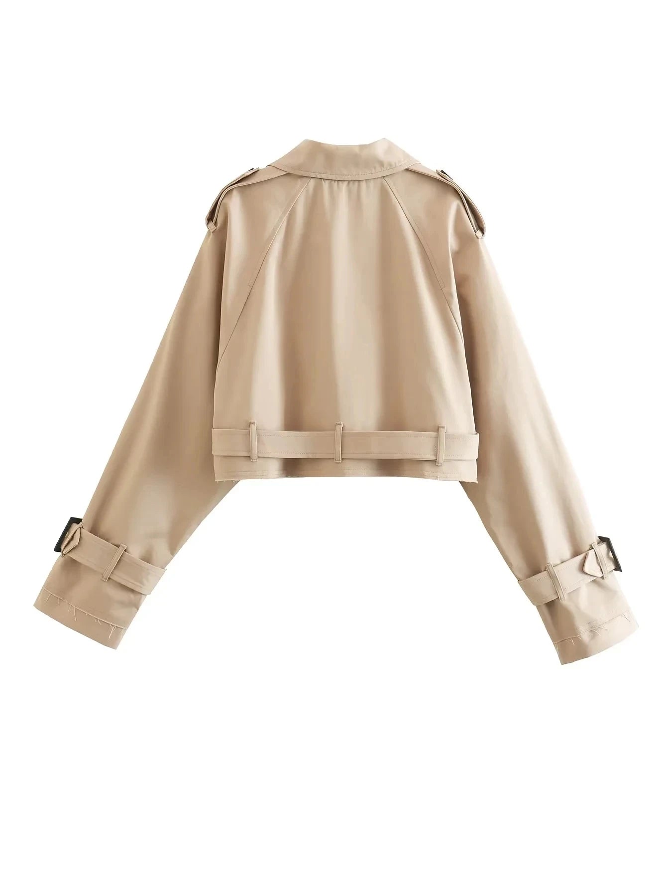 Belt Cropped Trench Jacket