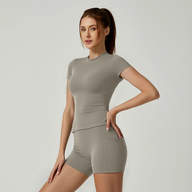 Hight Waist Shorts Suit