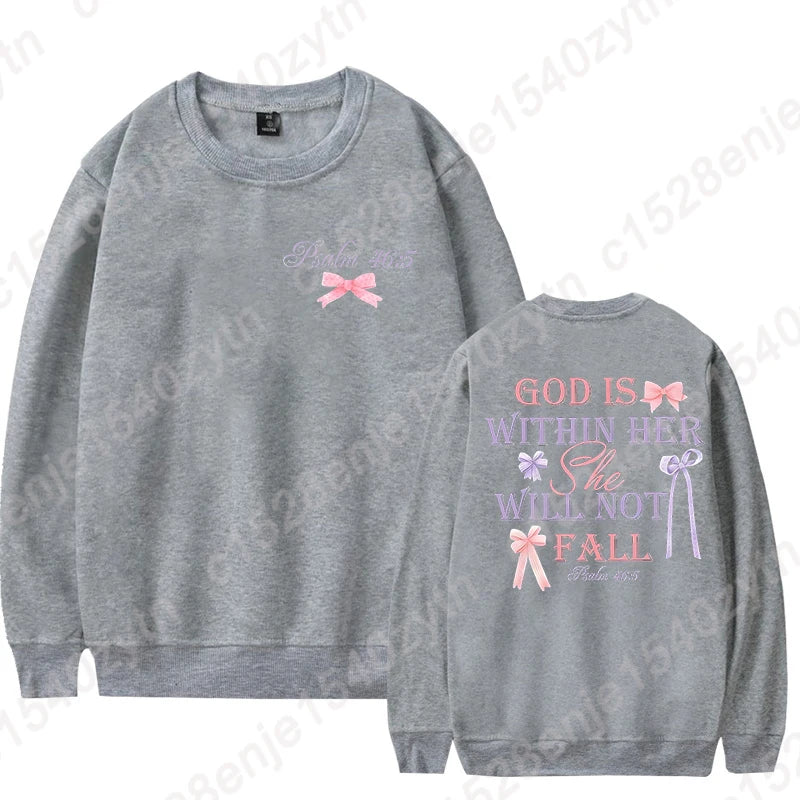 Bow & God Is Within Her Sweatshirt