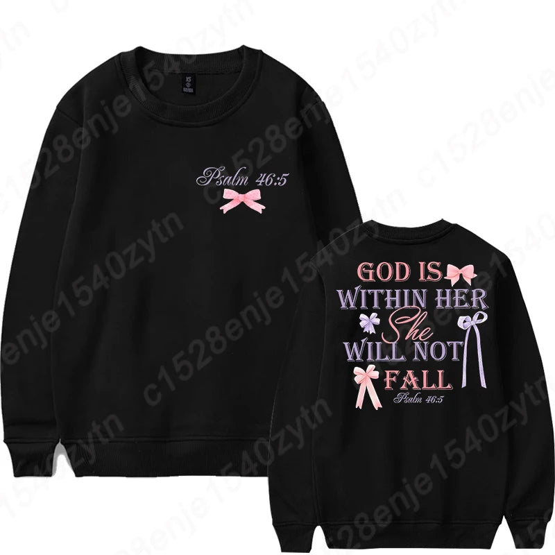 Bow & God Is Within Her Sweatshirt