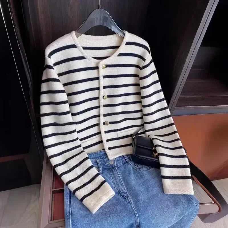 Stripe Knitted Cardigan