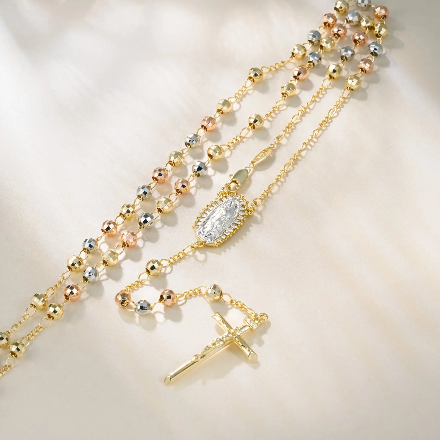 Elegant vintage style rose rosary beads