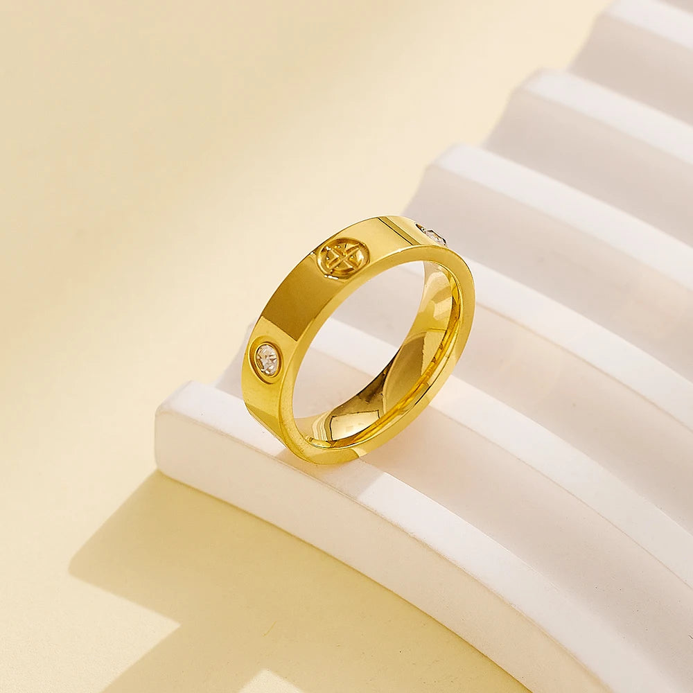 Classic Cross Stainless Steel Love Ring