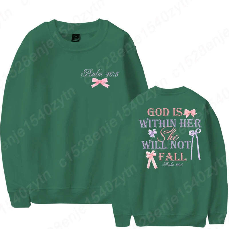 Bow & God Is Within Her Sweatshirt