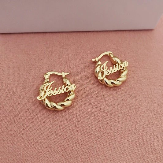 18mm Custom Name Earrings