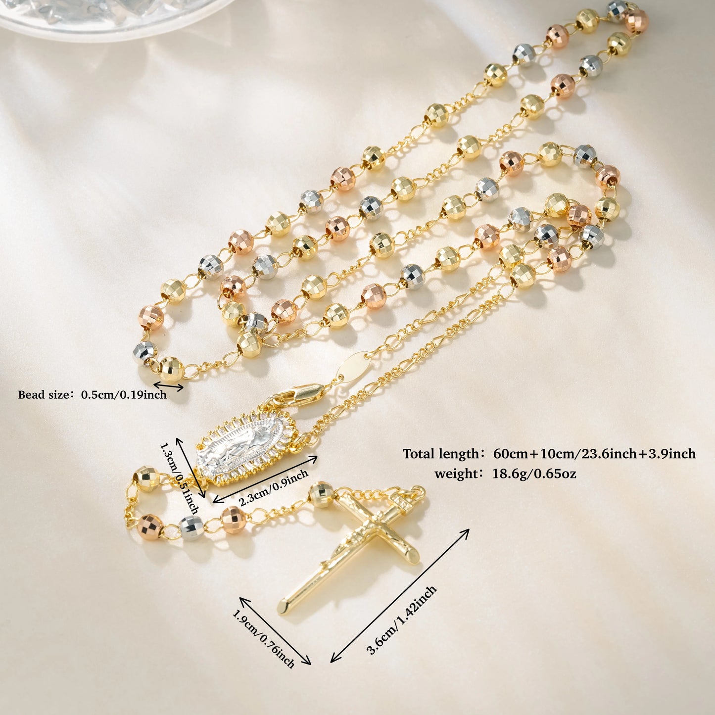 Elegant vintage style rose rosary beads