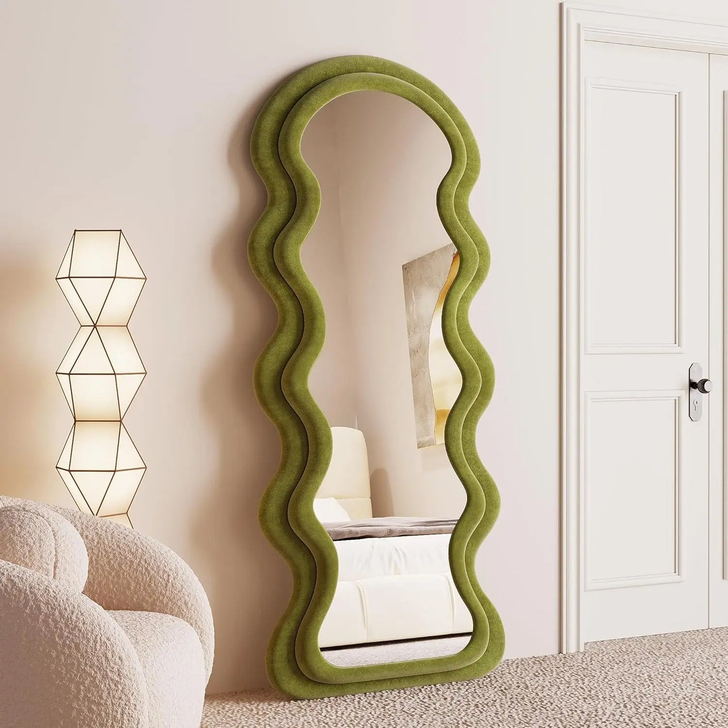 Full Length Mirror 63"x24", Irregular Wavy Mirror