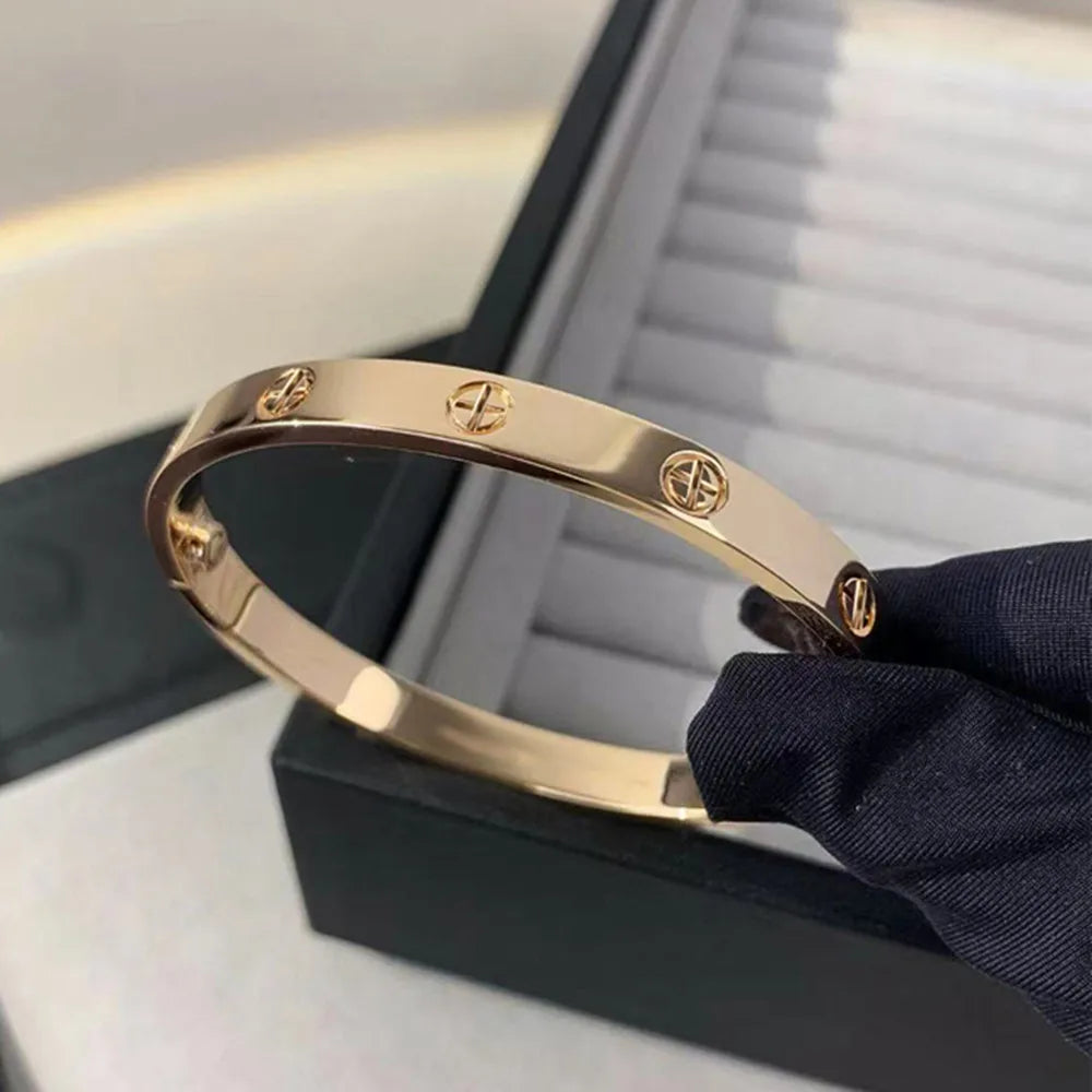 Gold Color Zircon And Cross Bracelet