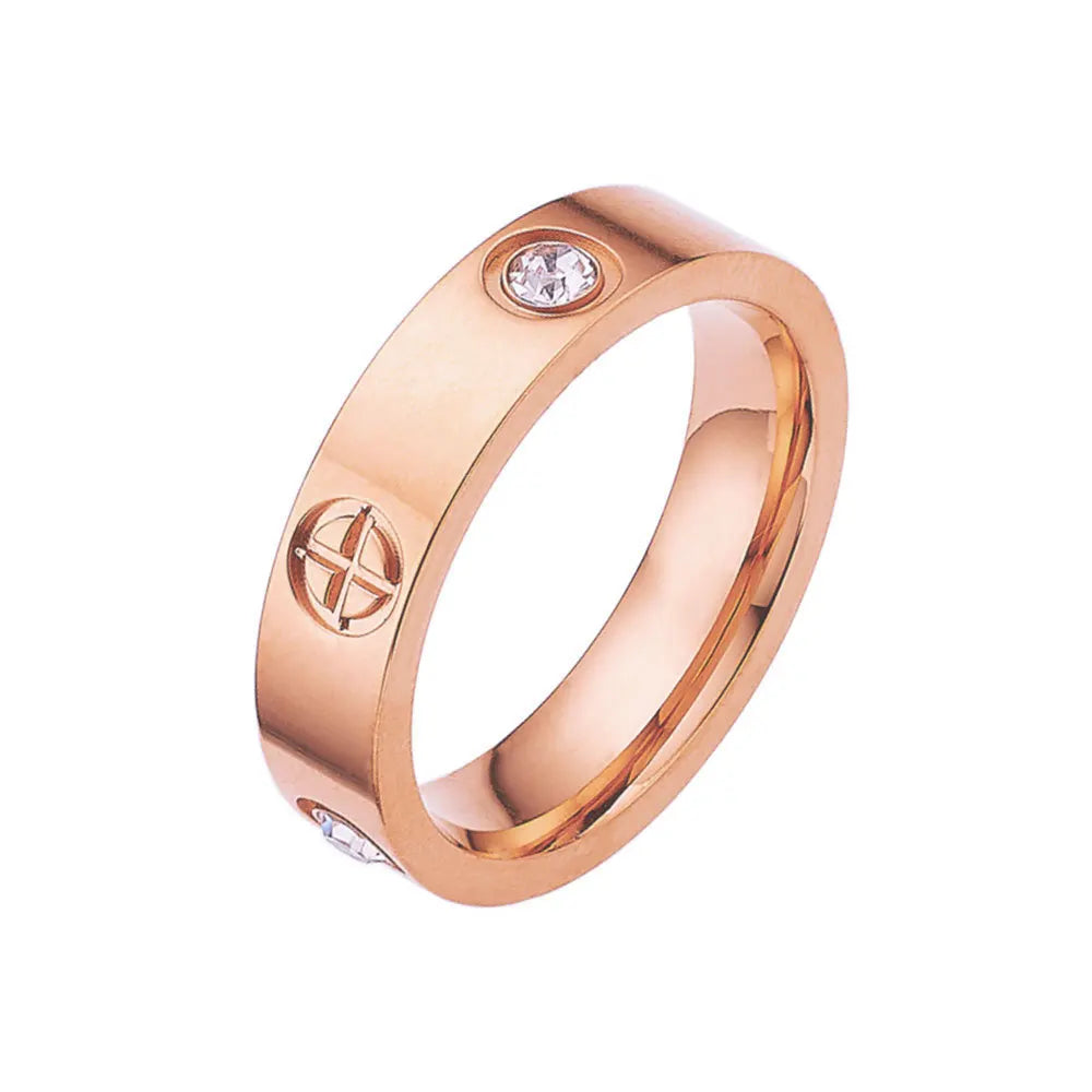 Classic Cross Stainless Steel Love Ring