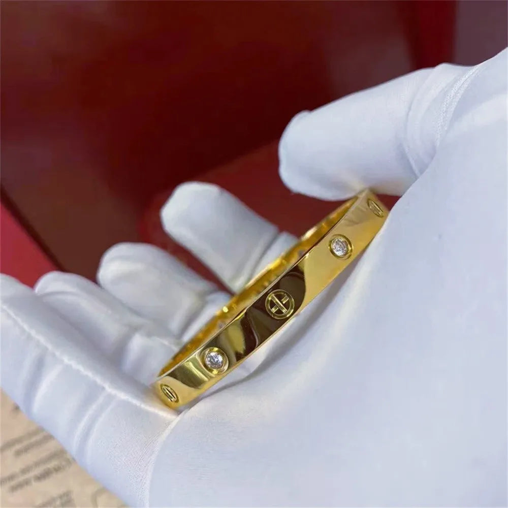 Gold Color Zircon And Cross Bracelet