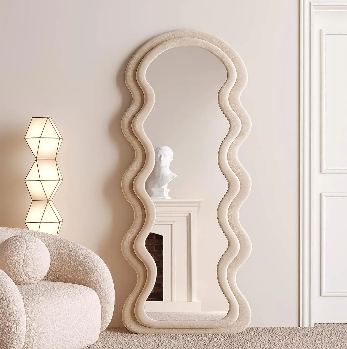 Full Length Mirror 63"x24", Irregular Wavy Mirror