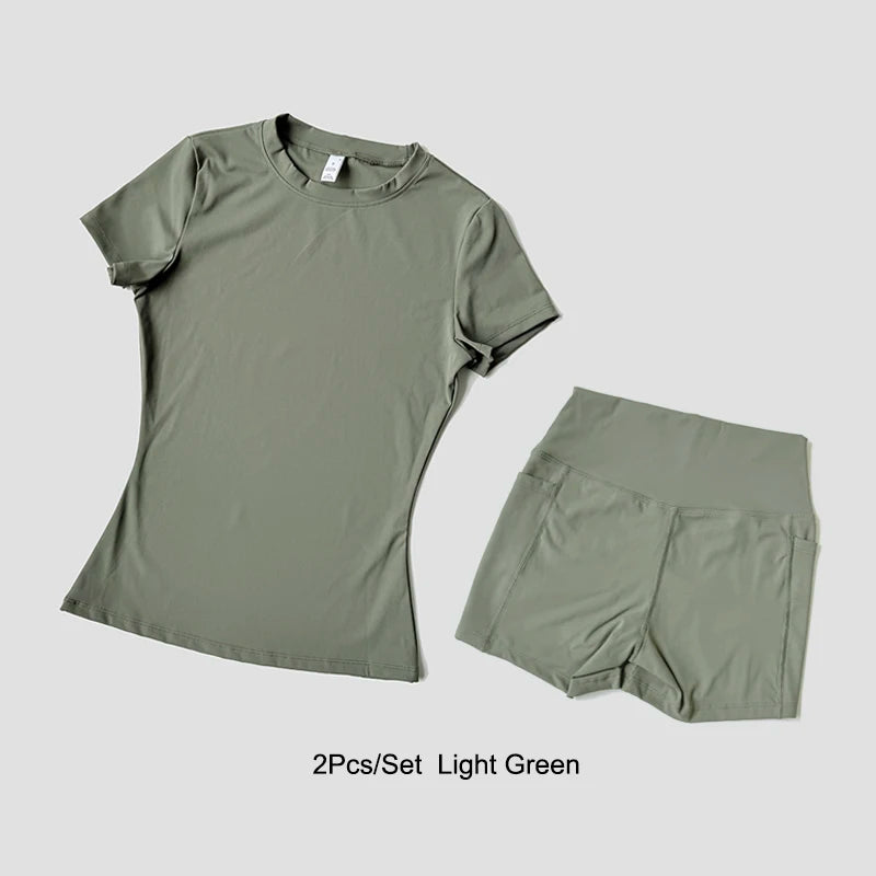 Hight Waist Shorts Suit