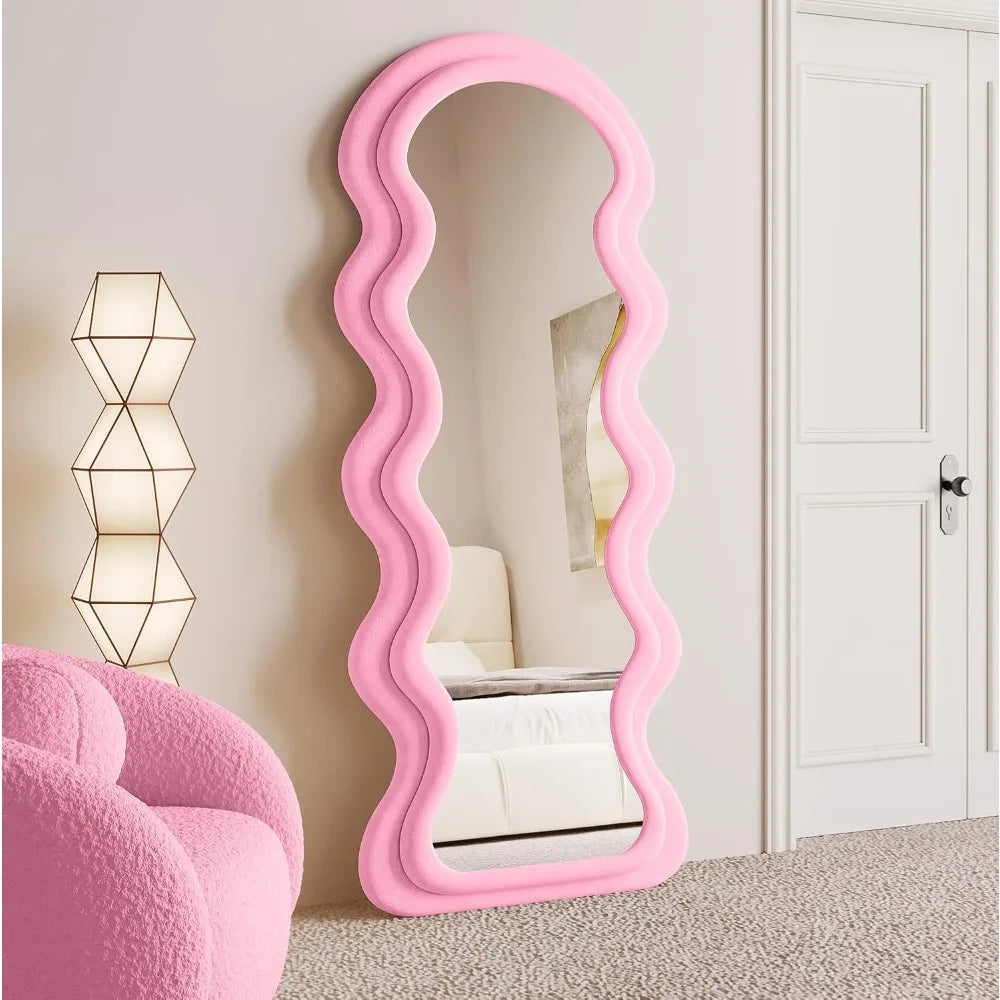 Full Length Mirror 63"x24", Irregular Wavy Mirror