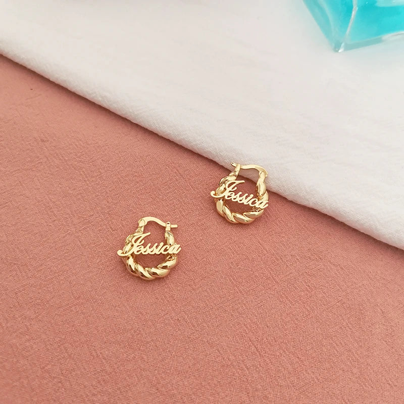 18mm Custom Name Earrings