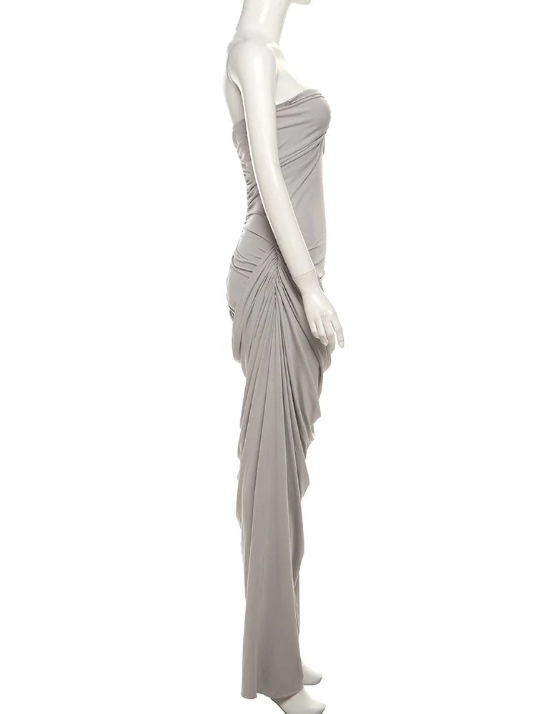 Solid Deep v Folds bodycon dress