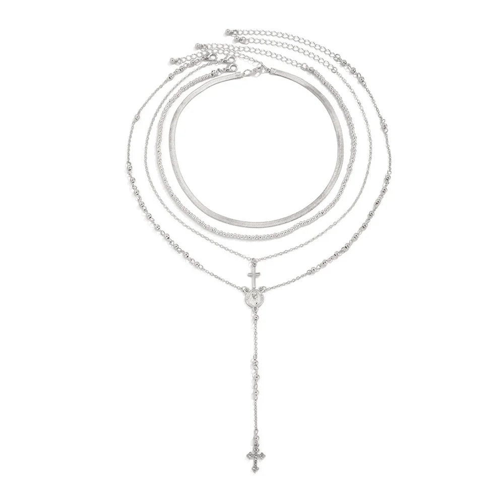 3Pcs Unique Cross Pendant Necklace Set