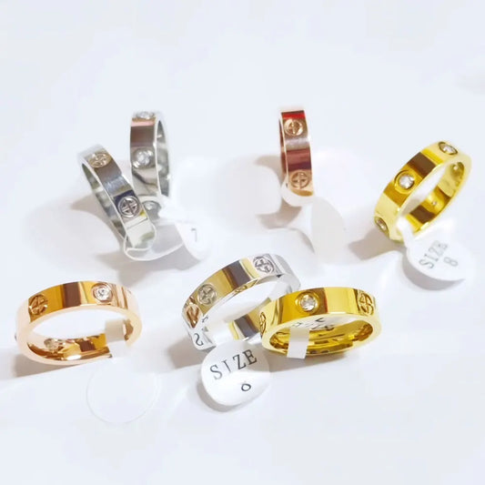 Classic Cross Stainless Steel Love Ring