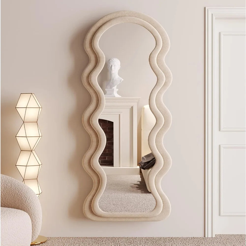 Full Length Mirror 63"x24", Irregular Wavy Mirror