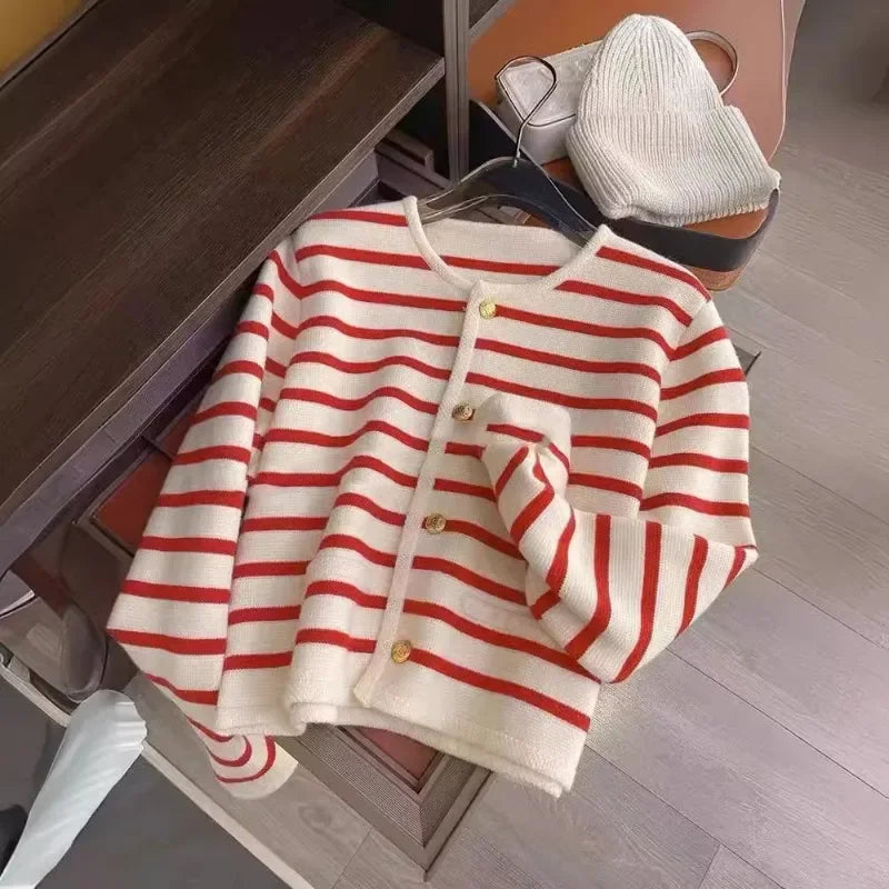 Stripe Knitted Cardigan